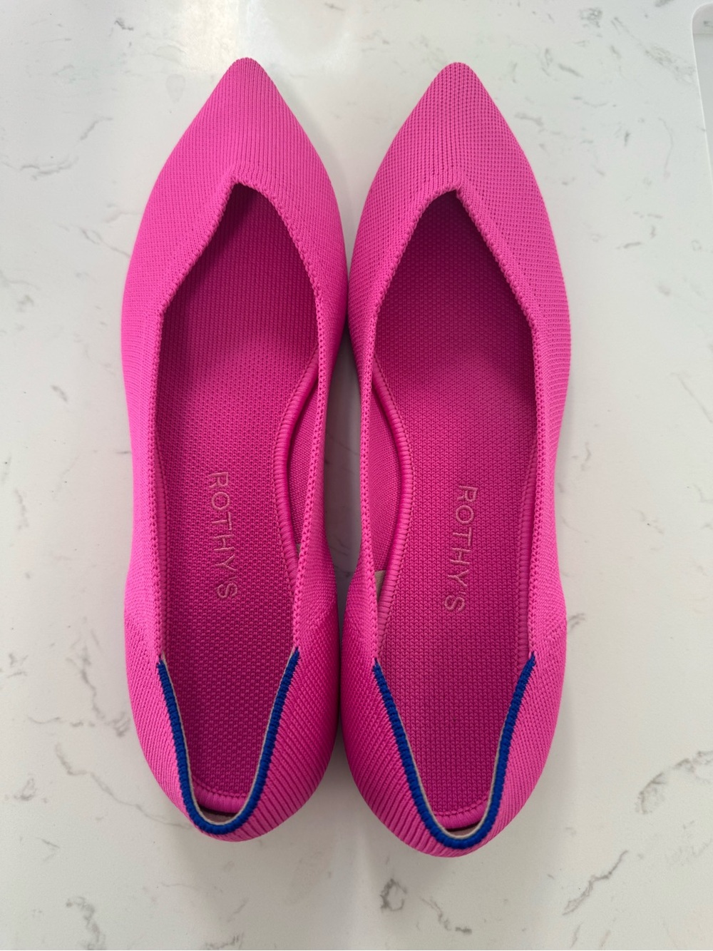 Nordstrom Bright Pink Pointed-Toe Knit Flats 10.5